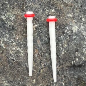 Straight ear-post with rubber backer